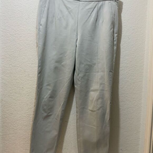 J. Crew Martie Slim Leg Crop Ankle Twill Trouser Dress Pants Preppy Light Gray 4 - Picture 2 of 12